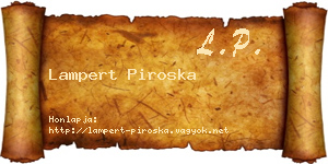 Lampert Piroska névjegykártya
